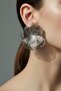 Silver Color Big Flower Earrings (6.5 cm) - 3