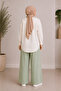 Muslin Fabric Wide Leg Trousers - 4