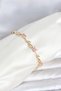 Brass Gold Color Pink Zircon Stone Flower Model Women's Bracelet