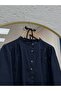 Dikan Hakim Collar Cotton Voile Shirt-Ek868 Navy Blue - 3