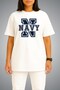 Oversize N - Navy Chest Printed Unisex T-Shirt - 2