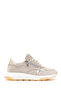 Women's Beige Lace-Up Thick Sole Suede Leather Sneaker 26Sfd371810