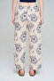 Cream Blue Large Floral Patterned Shirt & Wide Leg Pants Set - 5