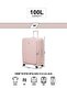 1 Piece Polypropylene Hard-side Luggage Set with TSA Lock | Lightweight Spinner Suitcases with 360° Wheels | Durable Trolley Bags for Secure Travel (28" Large) 9891-Pink - 6