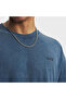 Heavyweight Oversized Logo Wash Men's Blue Polo Collar T-Shirt - 3