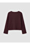 Plum V-Neck Tied Textured Blouse - 6