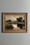 Lake and Nature Landscape - Vintage Patterned Painting - Thick Model