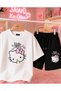 T-Shirt Shorts Set Hello Kity Printed Oversize Cotton - 2