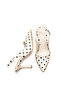 Women's Stiletto Polka Dot Beige Satin Pointed Toe Medium Heel F6183 - 4