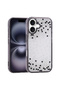 iPhone 16 Case Camera Raised Glittery Drop Stone Silicone Brsa