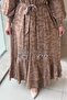Rose Sequin Embroidered Belted Evening Dress - 4