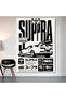 Toyota Supra Blueprint Wall Covering Wall Tapestry First Quality Satin Fabric Poster