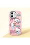 Infinix Smart 9 Compatible Case Camera Protector Pink Silicone Couple Phone Case with Kitty Pattern