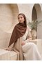 Modern Ring Pattern Jacquard Shawl Series Brown - 3
