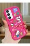 Samsung Galaxy A16 Compatible Case with Camera Protector Red Silicone Couple Phone Case Kitty Pattern