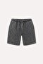 100% Cotton Relax Fit Elastic Tie Waist Anthracite Bermuda Shorts I3021Ax26Hs - 5