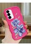 Samsung Galaxy A56 Compatible Case Camera Protector Red Silicone Couple Phone Case Floral Pattern