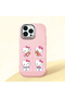 iPhone 13 Pro Compatible Case with Camera Protector Pink Silicone Couple Phone Case with Kitty Pattern