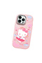 iPhone 12 Pro Compatible Case with Camera Protector Pink Silicone Couple Phone Case with Kitty Pattern - 3
