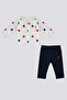 U.S. Polo Assn Ecru Heart Pattern Snap Shirt Collar Baby Set of 2