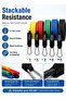 Resistance Bands Set | 5 Level Stackable Exercise Bands With Handles Ankle Straps Door Anchor And Carry Bag | Natural Rubber Workout Bands For Fitness Pilates Physio - 5