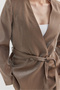 Women's Belted Shiny Satin Detailed Jacket - 8