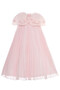Girls' Evening Gown Floral Applique Pleated Long Dress Set with Detachable Cape - Birthday, Party, Wedding, Graduation (3, 4, 5, 6, 7 Years) - 2