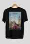 London England 2 Black Oversize Country City Back Printed Unisex T-Shirt 100% Cotton Premium