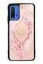 Xiaomi Redmi 9t Glossy Phone Case with Blush Ottoman Rose Design