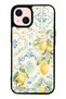 iPhone 13 Glossy Phone Case with Azure Lemon Garden Design
