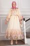 Floral Pattern Half Button Dress Yellow - 4