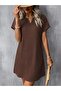 Women's Short Sleeve V-Neck Short Jacquard Wrap Dress - 2