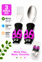 Ladybug Premium Kids Bpa-Free Silicone Handle Stainless Steel Tip Fork-Spoon/Storage Box Purple - 5