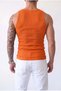 Men's Orange Colored Halter Collar Detailed Streetwear Tank Top - 2