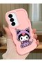 Samsung Galaxy A56 Compatible Case Camera Protector Pink Silicone Couple Phone Case Kuromi Pattern