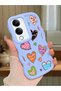 Vivo Y19S Compatible Case Camera Protector Blue Silicone Couple Phone Case Heart Pattern