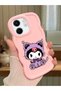 Infinix Smart 9 Compatible Case Camera Protector Pink Silicone Couple Phone Case Kuromi Pattern