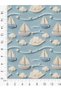 100% Cotton Satin Fabric Digital Printed Sailboat and Cloud Pattern 100X155 cm for Sewing Patchwork and Hobby - 4