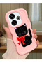 Redmi 13 4g Compatible Case Camera Protector Pink Silicone Couple Phone Case Cat Pattern