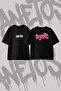 Baddie Bubble Design Back Printed Cotton Black Oversize T-Shirt