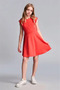 Bell Cut Skirt Half Sleeve Red Dress Girls I1186A826Hs - 2