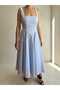 Waist Flounce Poplin Midi Dress - 8