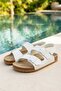 White Double Buckle Comfortable Velcro Daily Women's Sandals - 3