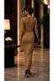 Women's Shoulder Buckle Detailed Long Sleeve Dress - 3