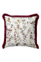 Elegant Leaf Pattern Floral Fringed Pillowcase - Bohemian Cream Mink Burgundy Tassel Throw Pillow Cover