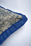 Flower Garden Elegant Fringed Pillowcase - Toile Botanical Beige Blue Navy Blue Tassel Throw Pillow Cover - 8