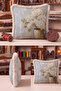 Floral Elegant Hydrangea Fringed Pillowcase - Still Life Floral Blue Beige Cream Tassel Throw Pillow Cover - 6