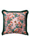 Floral Spring Botanical Fringe Pillowcase-Romantic Bohemian Green Black Tassel Throw Pillow Cover with Birds - 6