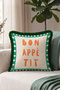Decorative Bon Appetite Written Fringed Pillowcase - Retro Typography Gray Tasseled Throw Pillow Cover - 5