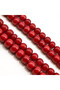 Vintage Old Afghani Muski Rosary 99 Beads 10x8.5mm Deep Red Prayer Beads Green & Blue Silk Tassel - 4